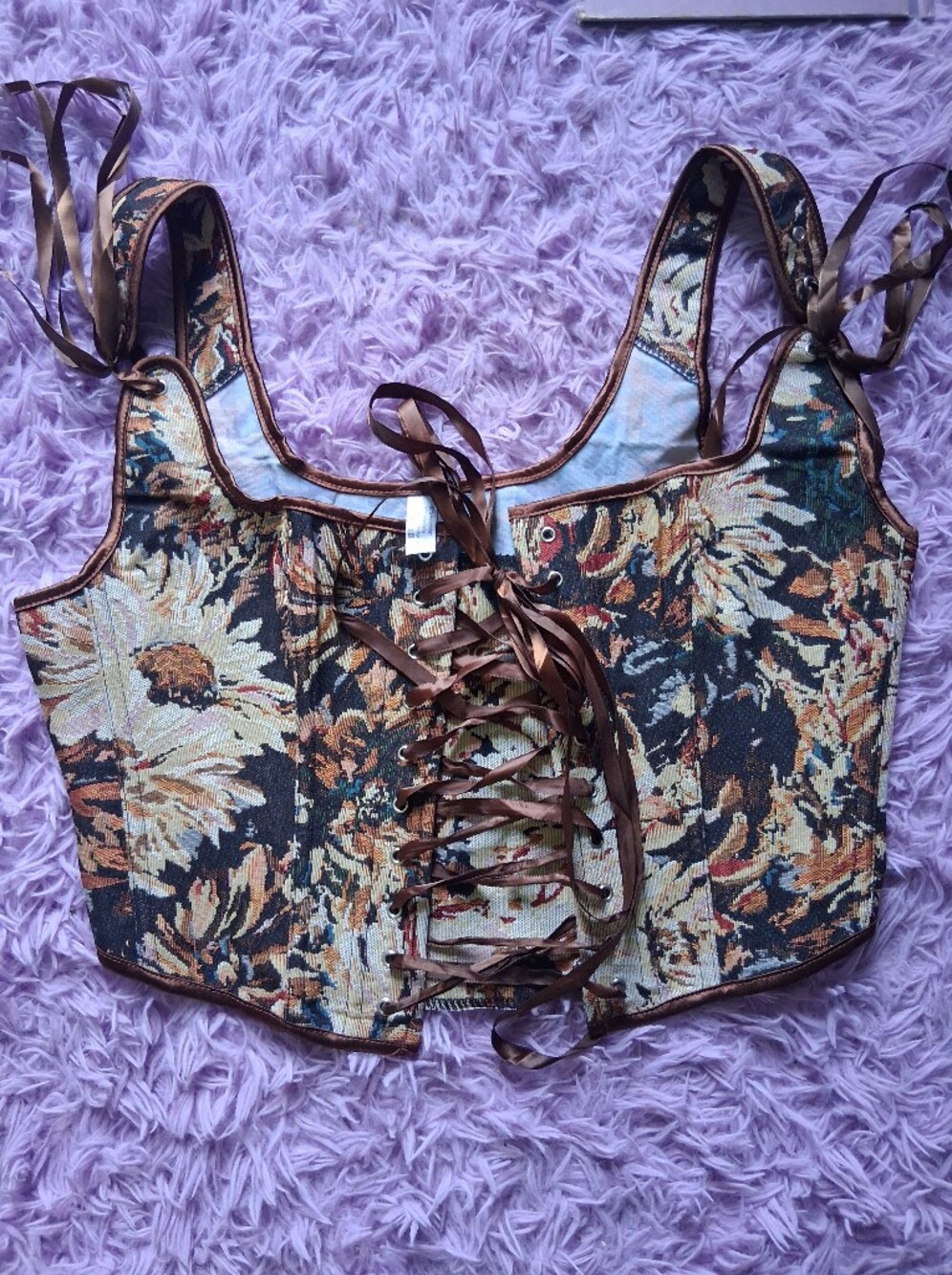 Brown Floral Corset Style Bodice